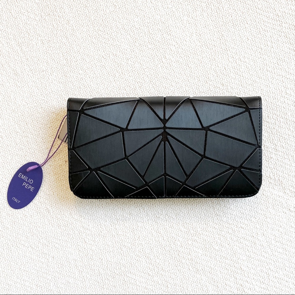 Emilio Pepe Italy black matte wallet new
